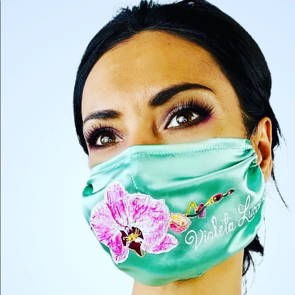 Hand-painted, one of a kind silk mask